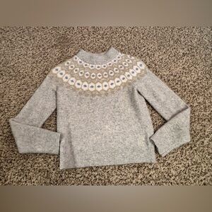 Crewcuts Gray and Cream Patterned Women's Sweater